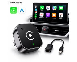 Dutchers® Carplay Dongle Draadloos - Carplay Scherm - 2-in-1 Draadloze CarPlay - Auto Adapter geschikt voor Android & Apple – Plug & Play, Compact en Razendsnel