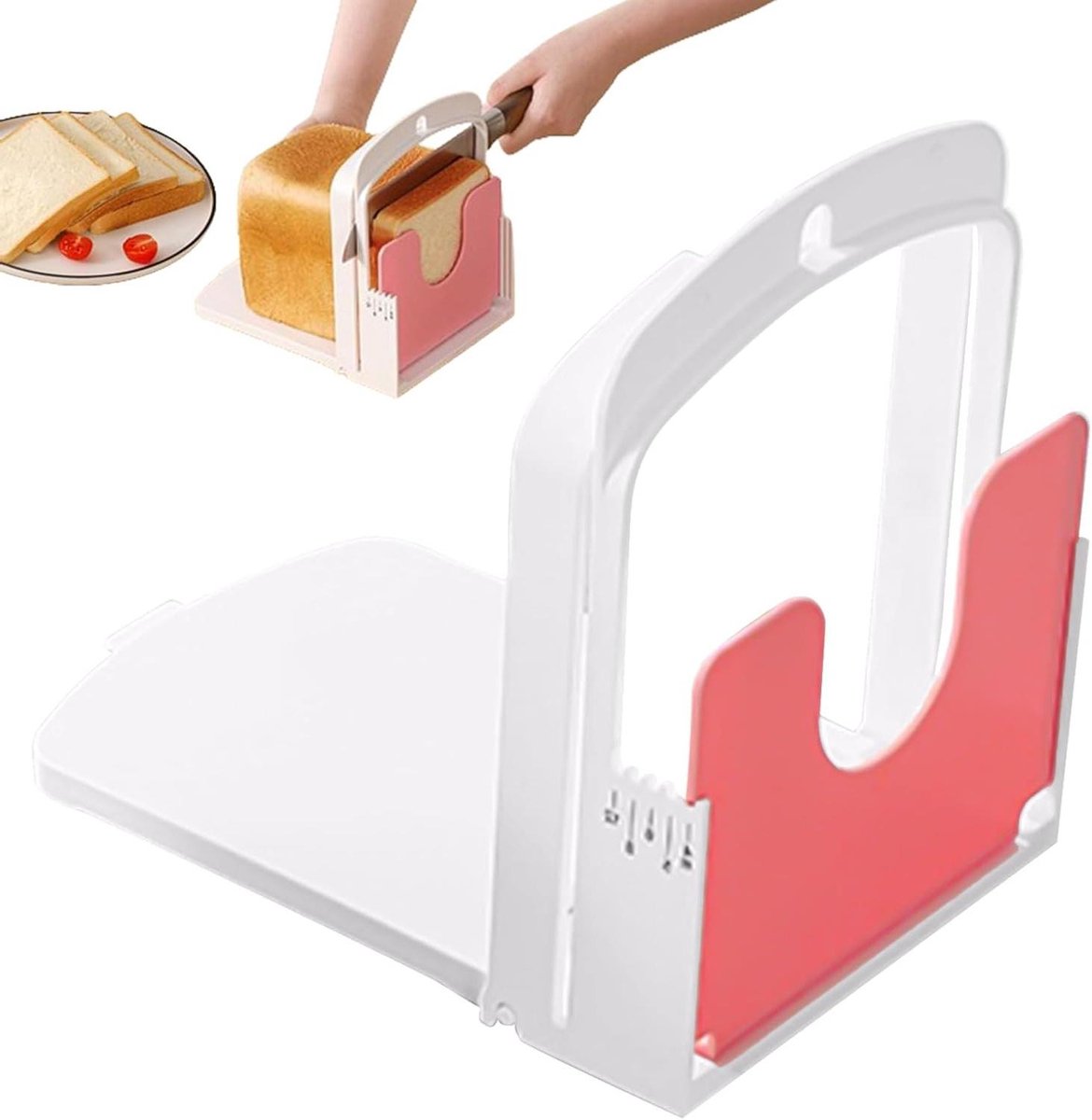Broodsnijgids - Broodsnijmachine Handmatig - Gelijkmatig Brood Snijden - Verstelbare Dikte - 15 cm Breed - Wit