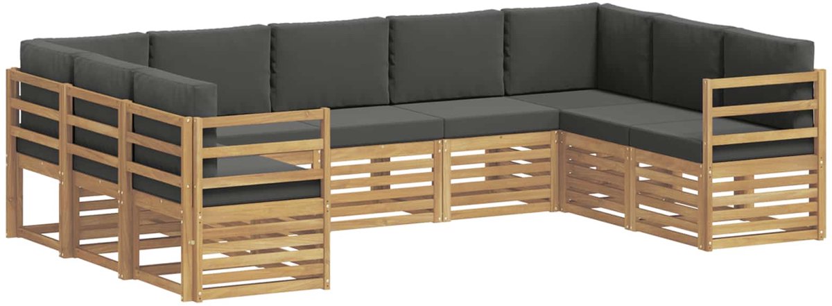 vidaXL Buiten - bank - set - 9 - st - 9-zits - Wit - en - antracietkleurig - Polyester Wit en antracietkleurig