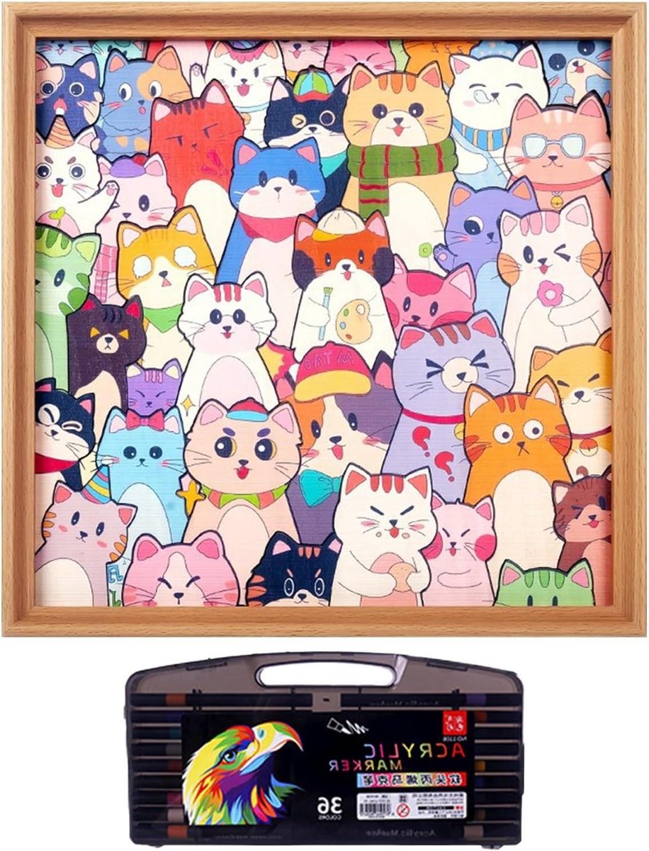 Puzzelframeset - Tekenen Puzzel - Kinderen Leren - Interactief Educatief - 30x30cm - Niet gespecificeerd