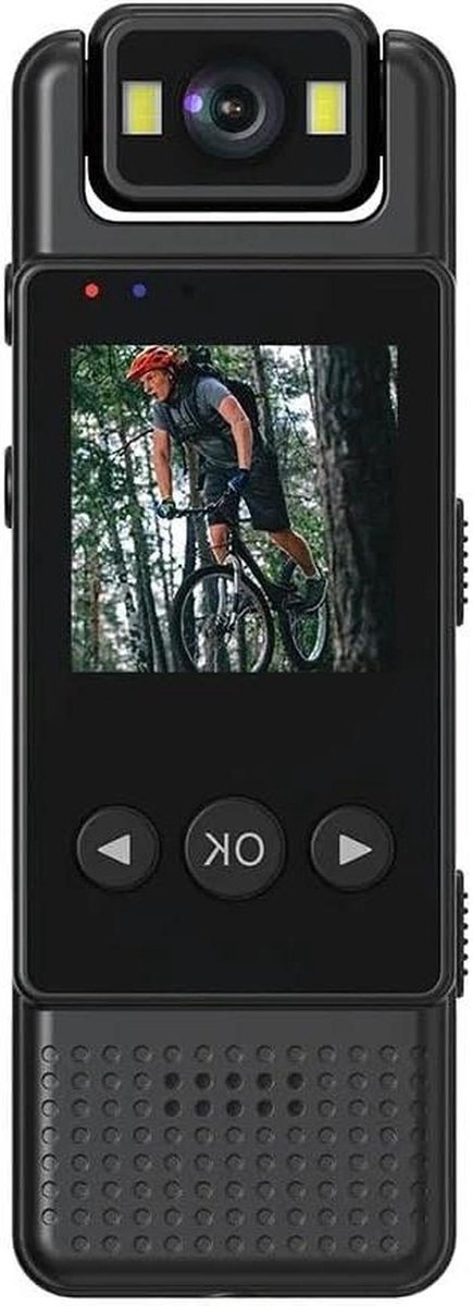 Body Camera - Mini Camera Recorder - Veiligheid Opnemen - 180 Graden Draaibare Lens - 97.7x31.7x18.7mm - Zwart