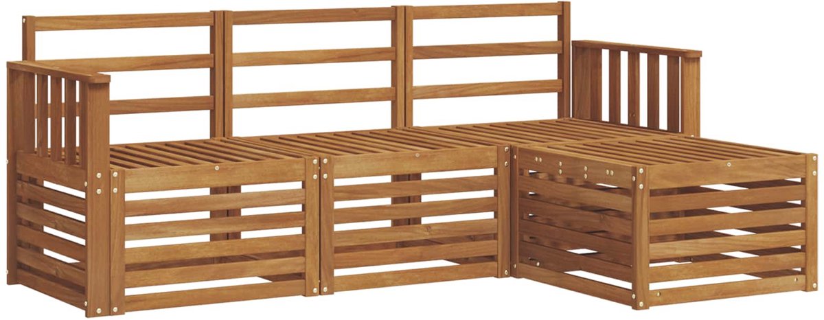 vidaXL Buiten - bank - set - 4 - st - Naturel