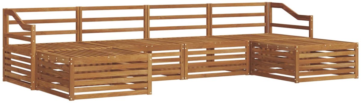 vidaXL Buiten - bank - set - 6 - st - 4-zits - Naturel - Massief - Acacia - Hout