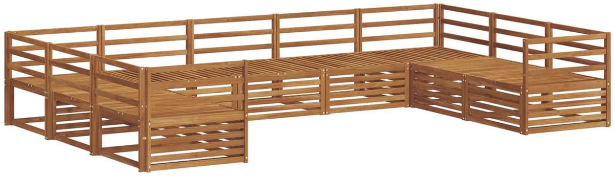 vidaXL Buiten - bank - set - 9 - st - 9-zits - Naturel - Massief - Acacia - Hout