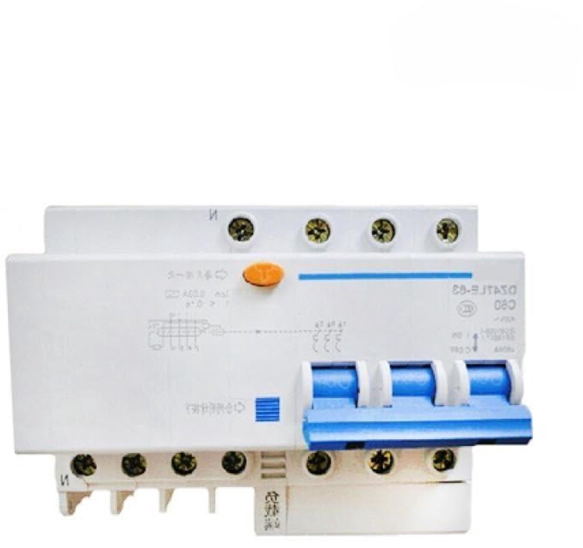 Miniatuur Stroomonderbreker - Aardlekbeveiliging Zekering - Elektrische Veiligheid - Reststroom 100mA - 40A 3P+N - null