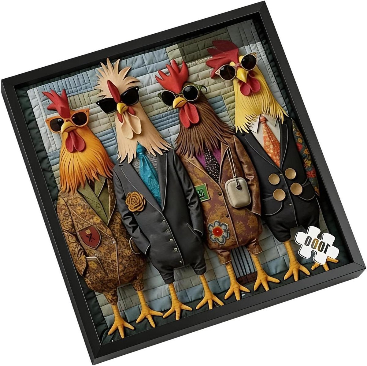 Kippen Puzzel - Legpuzzel Raadselspel - Decoratieve Wandkunst - Humoristisch Design - 1000 Stukjes - Multicolor