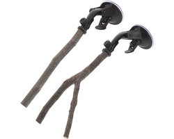 Houten Vogelzitstok - Papegaai Zitstok Zuignap - Vogel Training - Sterke Zuigkracht - 31 cm - Diverse Kleuren
