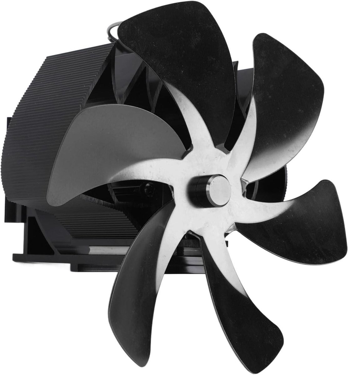 Houtkachel Ventilator - Kachel Ventilator - Warmte Verspreiden - Warmte-aangedreven - 21D x 20B x 16H cm - Zwart