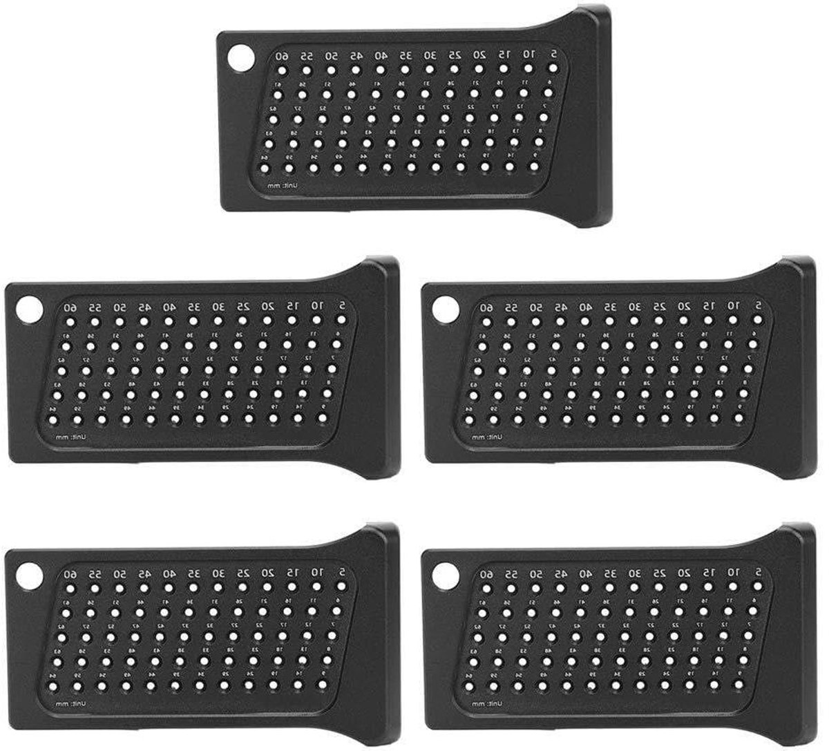 Houtbewerkingslinialen Set - Meetgereedschap Timmeren - Nauwkeurig Aftekenen - Aluminiumlegering Constructie - 5-94 mm - Zwart