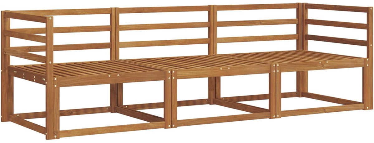 vidaXL Buiten - bank - set - 3 - st - 3-zits - Naturel - Massief - Acacia - Hout