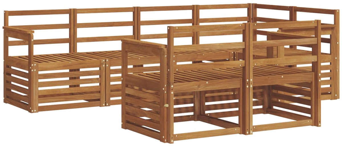 vidaXL Buiten - bank - set - 7 - st - Naturel - Polyester