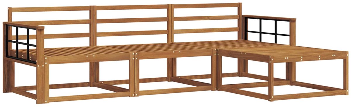 vidaXL Buiten - bank - set - 4 - st - 4-zits - Naturel - Massief - Acacia - Hout
