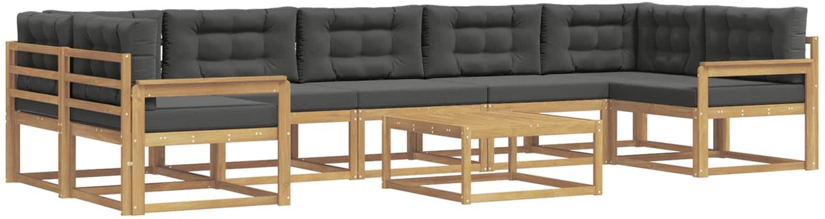 vidaXL Buiten - bank - set - 6 - st - 7-zits - Wit - en - antracietkleurig Wit en antracietkleurig
