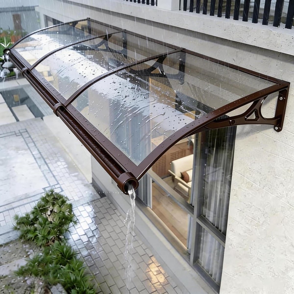Deurluifel Polycarbonaat - Veranda Luifel Zonnescherm - Buitenbescherming - Slagvast Polycarbonaat - Niet gespecificeerd - Transparant