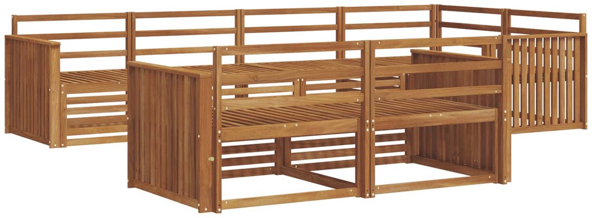 vidaXL Buiten - bank - set - 7 - st - Naturel - Massief - Acacia - Hout