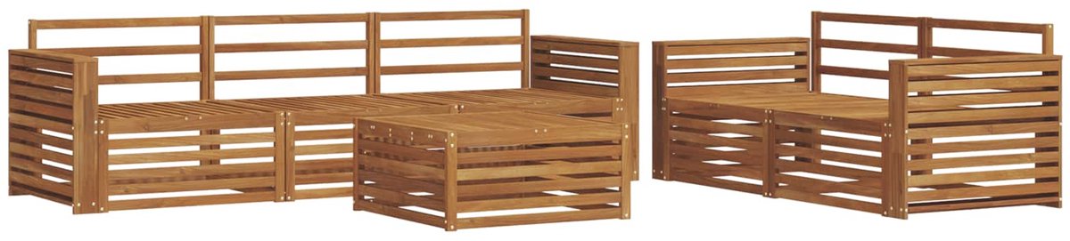 vidaXL Buiten - bank - set - 6 - st - 5-zits - Naturel - Massief - Acacia - Hout
