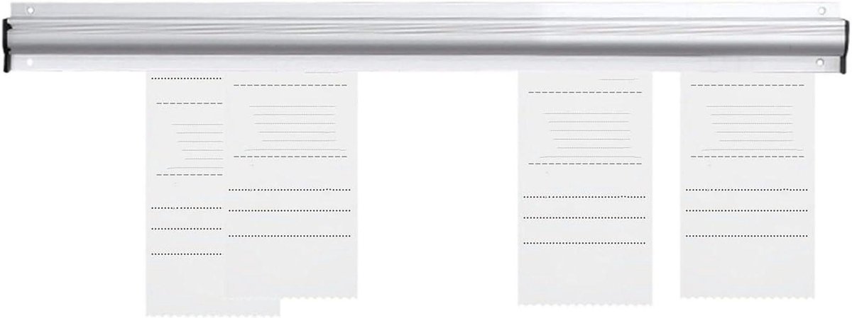 Ticket Houder - Bonnen Display - Order Afhandeling - Boorvrije Montage - 50 cm - Zilver