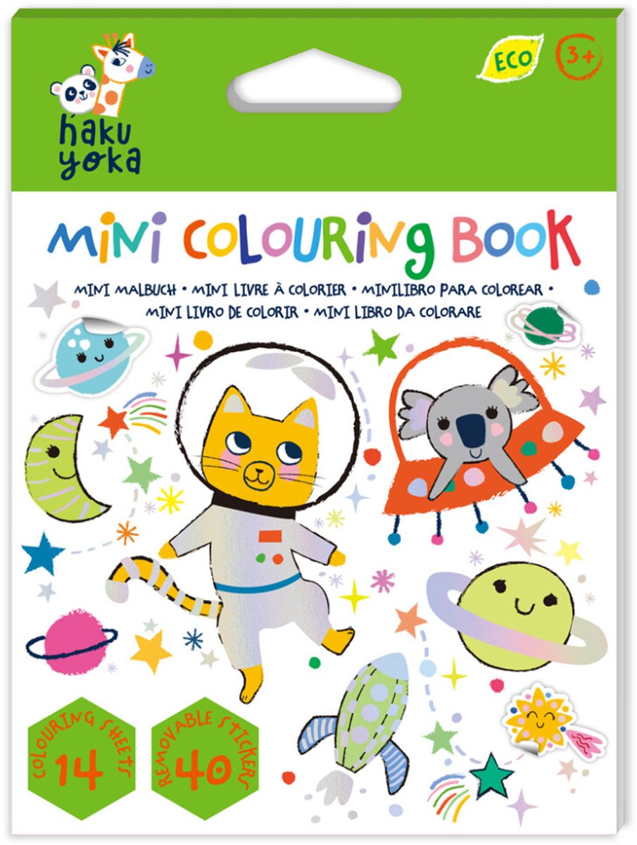 Haku Yoka kleurboek mini ruimte avontuur voor kinderen.