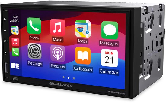 Autoradio Apple CarPlay & Android Auto - 2 DIN - Touchscreen - Bluetooth - DAB+- 4 x 100 Watt