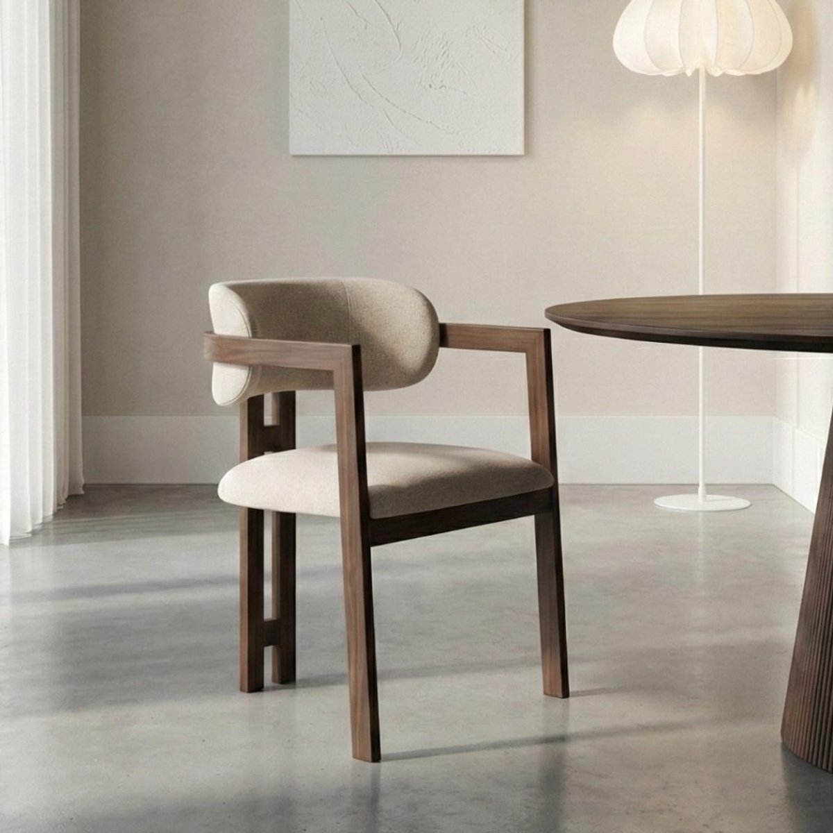 Parexio® - Enzo Eetkamerstoelen - Set van 2 - Taupe - Linnen Stof - Luxe Gestoffeerde Zitting - Industrieel Design - Metalen Poten - Stoel
