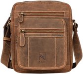 Sac bandoulière NUBA en cuir Hunter - Sac bandoulière 100 % Cuir - Nature 3333 - Sac moyen en cuir de buffle - Marron Cognac