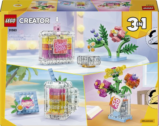 LEGO Creator 3in1 Parfumfles met Bloemen Speelgoed voor Kinderen en Kinderkamer Decoratie 31383