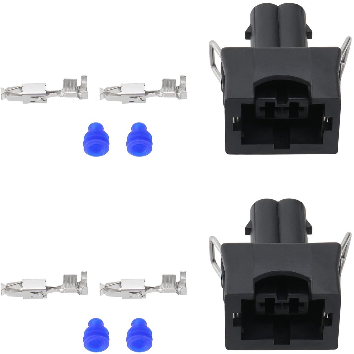 aladdien - Waterdichte Connector - 2 Pin Autoconnector - Geschikt voor Volkswagen en Skoda - Hoogwaardige Vervanging - Inclusief Afdichtingen en Ein...