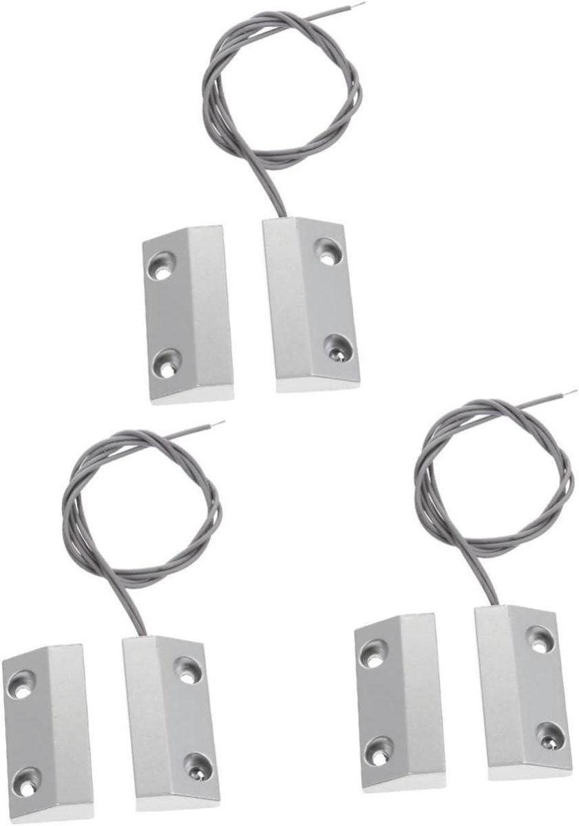 Deursensor Alarm Set - Magneet Detector Raam - Huis Beveiligen - Zinklegering Roestbestendig - 4.8x2.9CM - Zilver