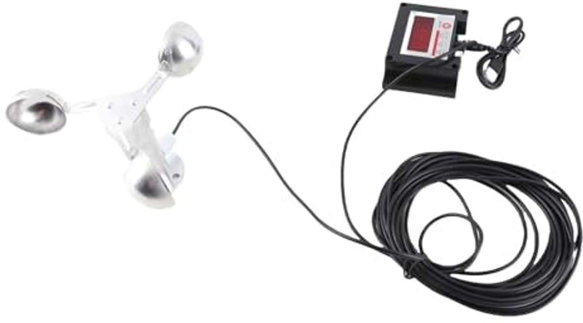 aladdien - Torenkraan Anemometer - Windsnelheidsmeter - Alarmfunctie - 220V - Weerstation - Windbeker - Geschikt voor buitengebruik - Model TOPINCN0...