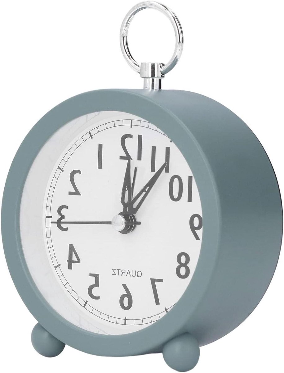 Analoge Tafelklok - Bureauklok Wekker - Wakker Worden - Stil Tikkend - 13.5 cm - default