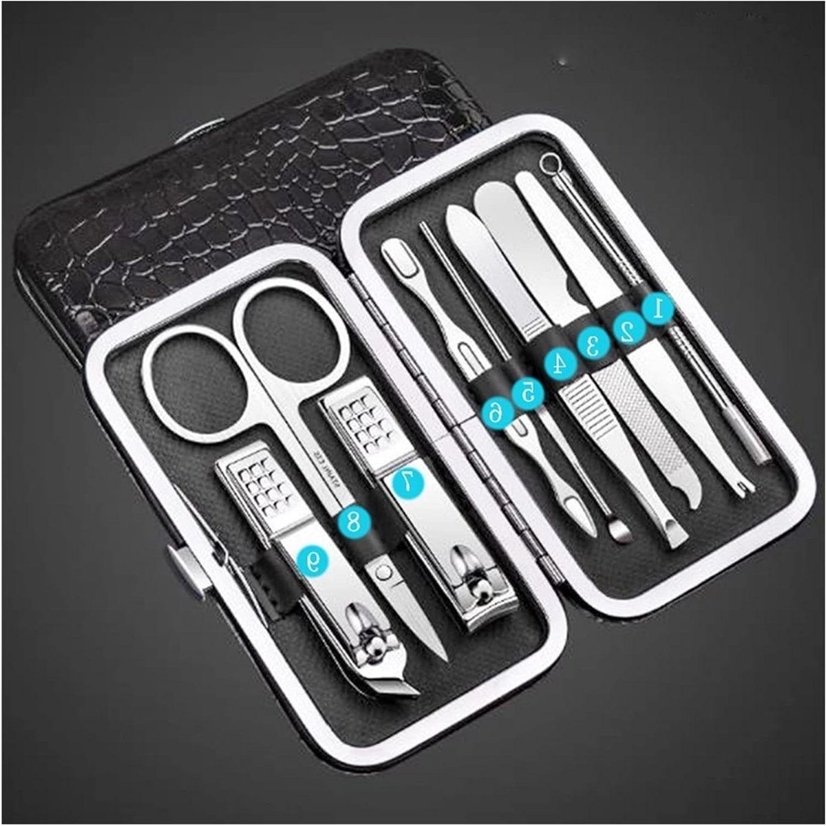 Nagelknipper Set - Manicure Pedicure Tool - Nagels Verzorgen - 9 Delig RVS - 1 Set - Goud