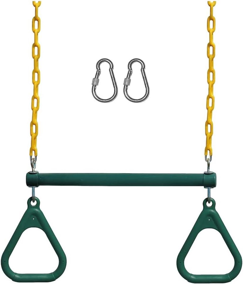 Schommelstang set - Schommel accessoires - Buiten spelen - Compleet gemonteerd geleverd - 18 trapeziumvormig - Groen