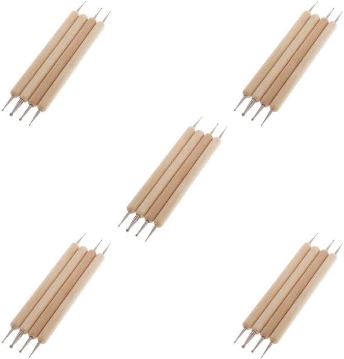 Set Nail Boor - Klei Tool - Ambachtelijke Projecten - Dubbel Hoofd - 11.5-13cm - Hout