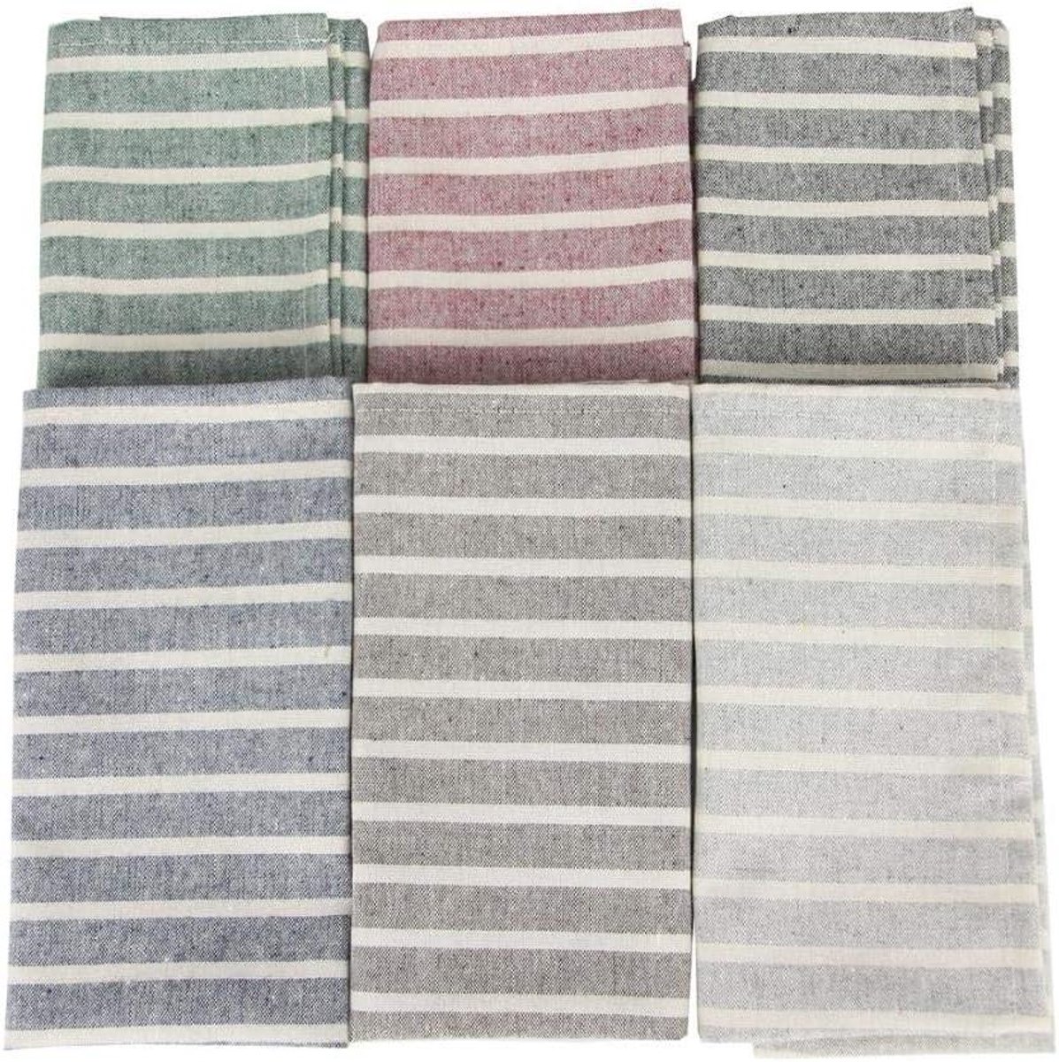 Stoffen servetten - Diner servetten - Tafeldekken - Gestreept design - 30 x 40 cm - Kleur 4
