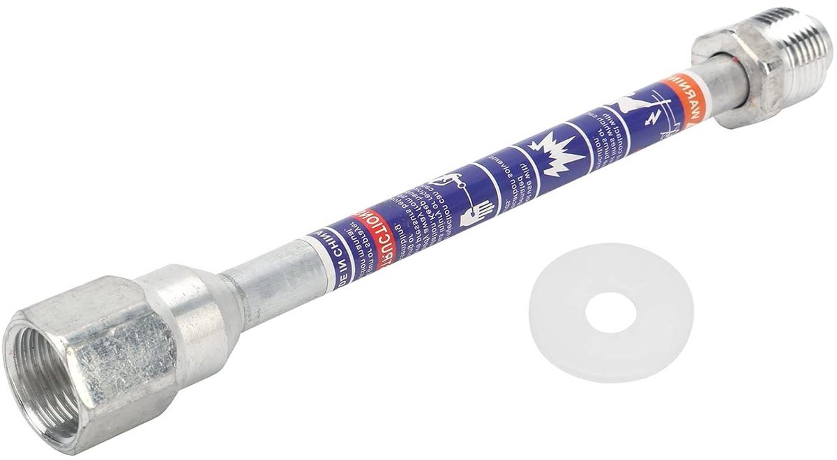 Verlengstuk voor spuitpistool - Spuitverlenging Tip - Verfspuiten Uitbreiden - Universele Pasvorm - 20 cm - Zilver