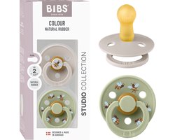 BIBS Colour Fopspeen - 6-18 mnd - 2-pack - Rond - Mushroom/Sage