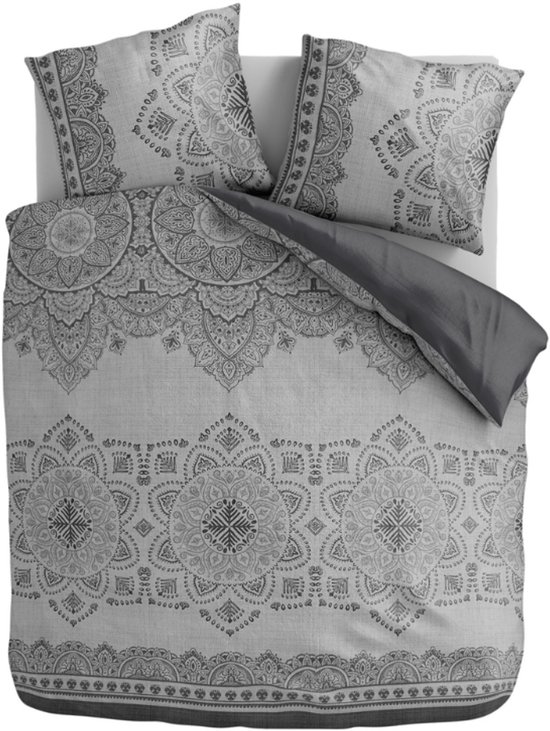 Dekbed-Discounter - Fresh and Co Dekbedovertrek 140 x 200/220 cm - Korte instopstrook - Wasbaar op 40 graden - Inclusief 1 kussensloop - Natural Mandala