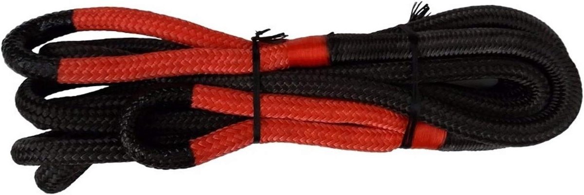 Herstel Touw - Kinetisch Touw - Voertuig Berging - Dubbel Gevlochten Nylon - 22mm x 6m - Zwart