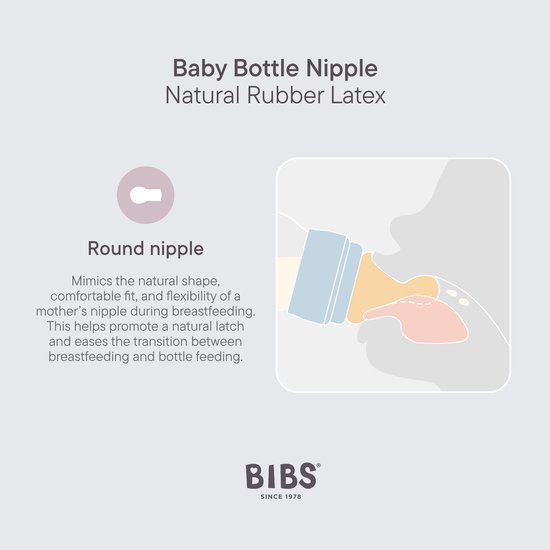 BIBS Glazen Babyfles - 240ml - 2-pack - Natuurrubber speen - Ivory van BIBS — afbeelding 4