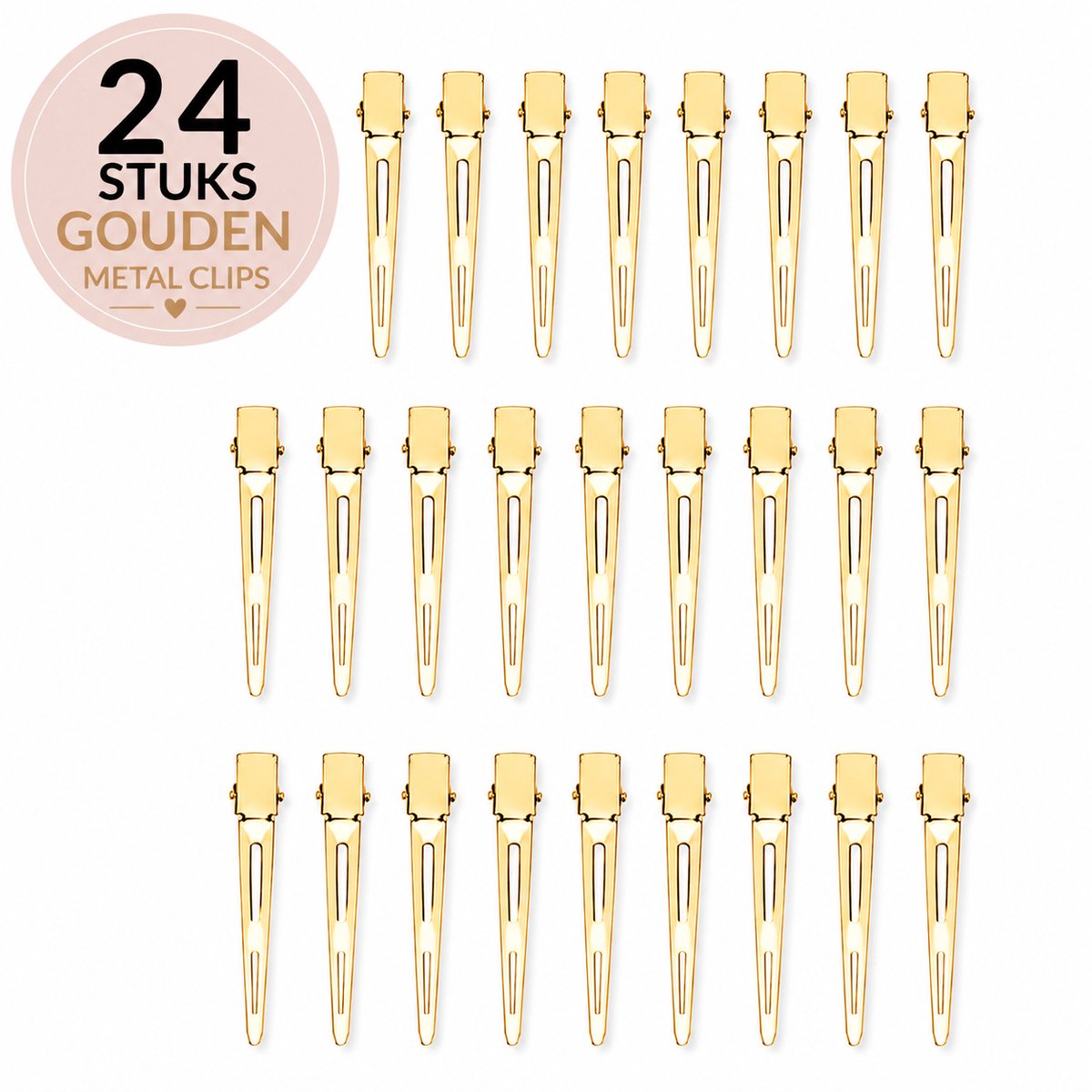 Haar in Stijl® 24 Goud Metal Clips - Haarklem - Kapper Haartools