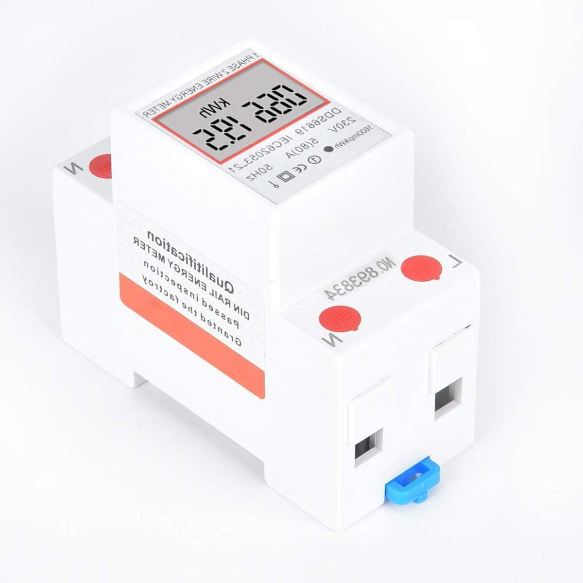 Digitale Energiemeter - Vermogensmeter Stroommeter - Energie Verbruik Meten - Nauwkeurige Meting - 5(A) - 80(A) - Wit