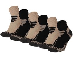 Xtreme Sockswear Quarter Wandelsokken – 6 Paar – Lage Hiking Sokken Unisex – Katoen & Coolmax – Multi Beige – Maat 42/45