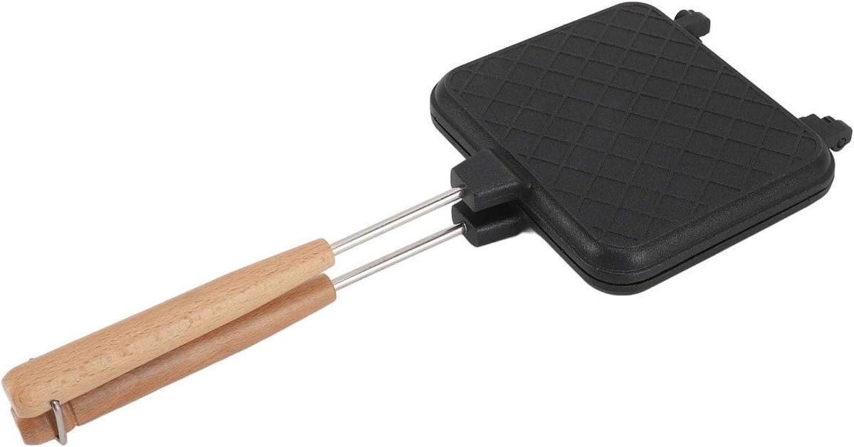 Gegrilde Sandwich Koekenpan - Panini Maker Tosti IJzer - Sandwiches Grillen - Dubbelzijdig Ontwerp - 15.5 x 37 cm - Zilver