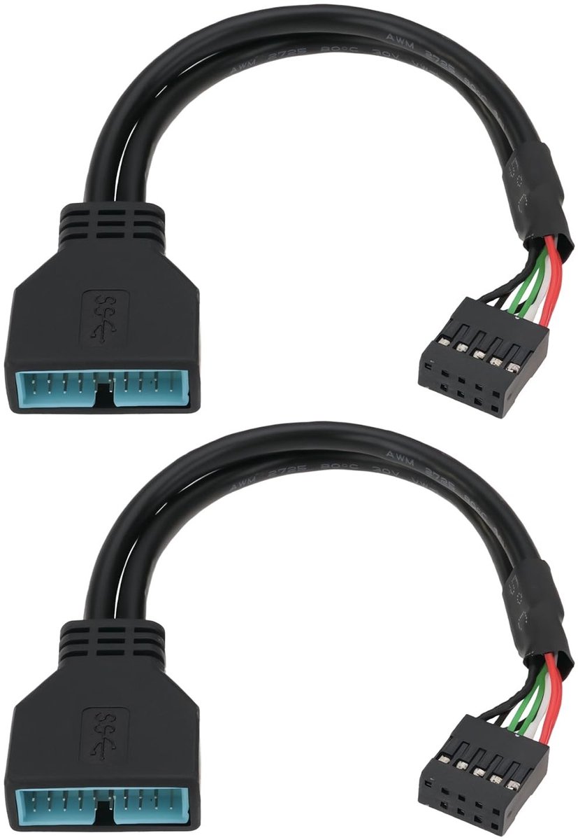 ONF3 - Kabel Adapter - USB 3.0 naar USB 2.0 - 20 cm - Interne Connector - Geschikt voor Moederbord - 2 Stuks