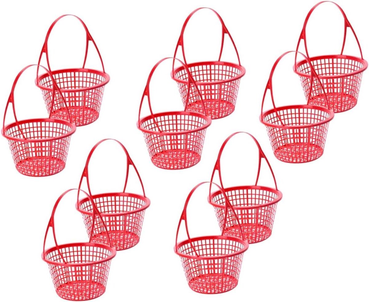 Fruitplukmanden - Tuinmanden Opbergmanden - Fruit Oogsten - Draagbare Opslag - 10 Stuks - Rood