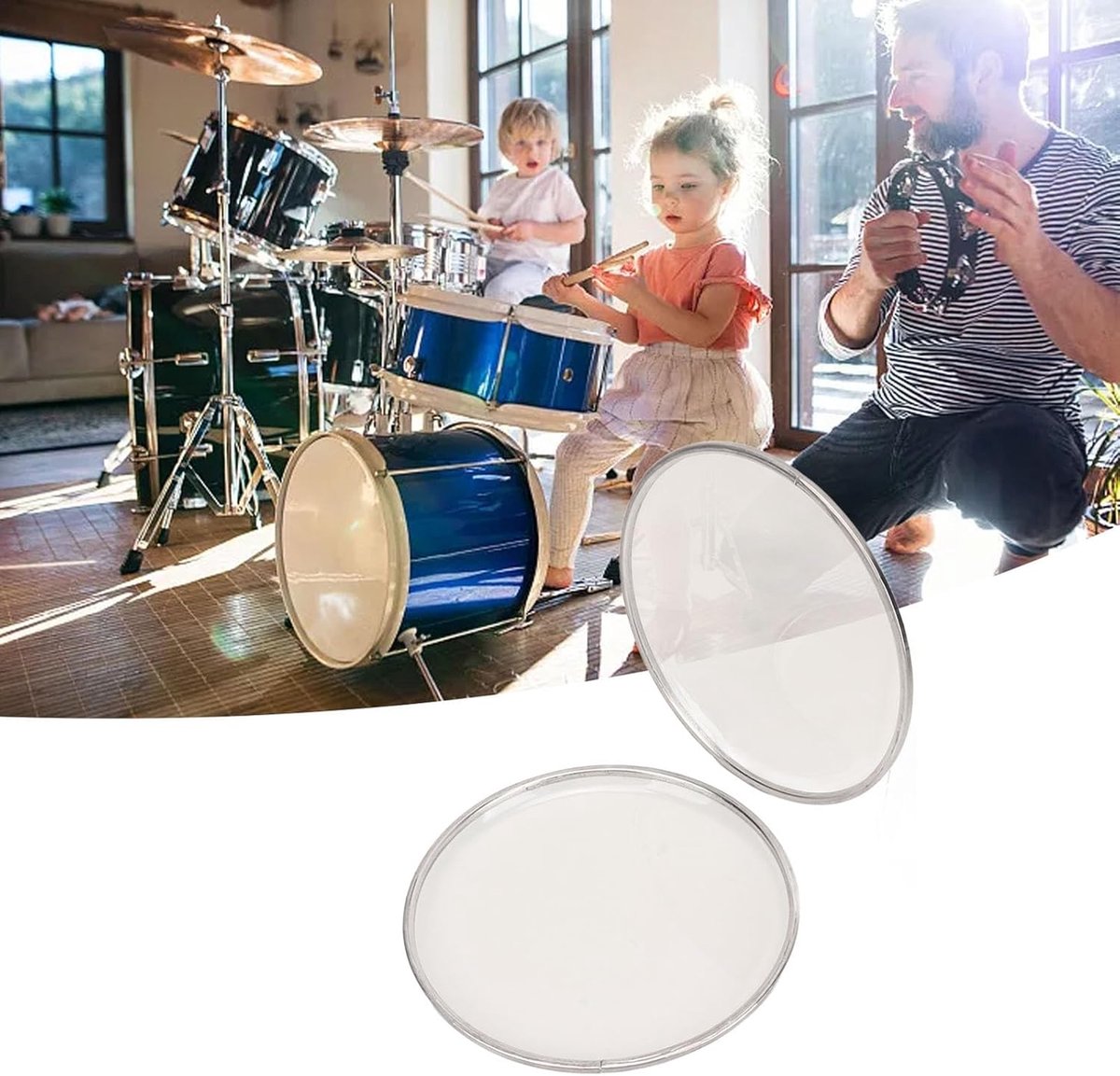 Drumvel Vervanging - Percussie Onderdelen - Jazz Drum Spelen - Polyester Film - 65 Inch - Wit