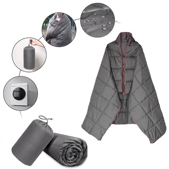 opvouwbare Campingdeken met tas (200*140 CM)-reisdekken- Campingdeken Waterdicht - Multifunctionele Slaapdeken voor Kamperen, Auto Kamperen, Tent & Hangmat - Lichtgewicht Warme Outdoor Deken met Opbergzak - Reisdeken voor 1-2 Personen — afbeelding 2
