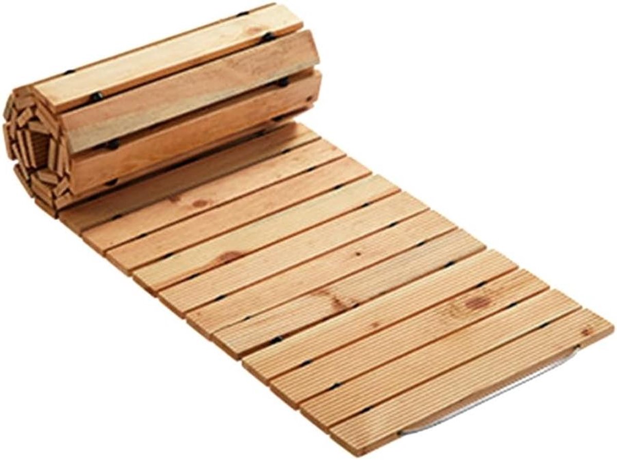 Houten Tuinpad - Buitenpad Loopbrug - Tuin Decoratie - Flexibel Rolbaar - 43 x 244 cm - Houtkleurig