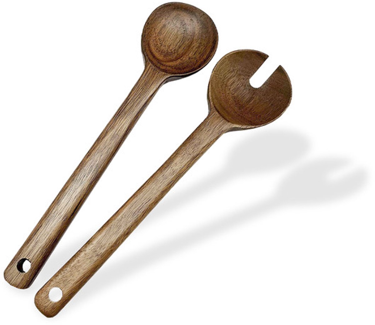 Acaciahouten kom -LINEA- Ø 22×6 cm & Acaciahouten serveerbestek 2 delig -LUMA- 28×7 cm
