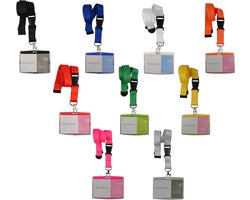 Schmalz Werbeservice Sleutelhanger Lanyard met kaarthouder Badge Houder Naam Tag Card Wallet Nieuw - Zwart